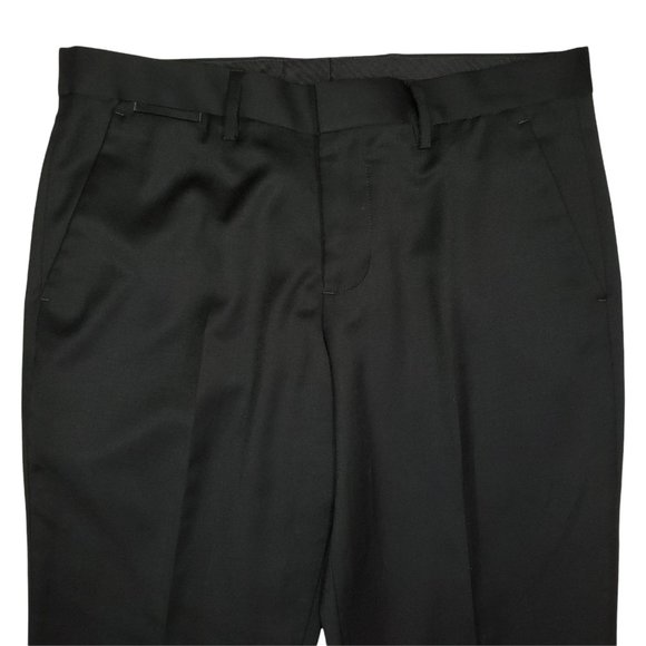 Express Photographer 32 x 25 SHORT Mens Slim Fit Dress Pants Black Flat Mid Rise - Picture 3 of 8